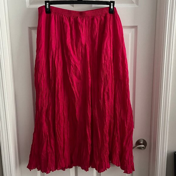 Plus Size Jessica London 100% Cotton Flowing Crinkled Maxi Skirt - Picture 2 of 6
